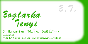 boglarka tenyi business card